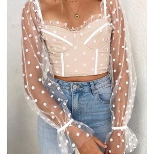 White mesh blouse